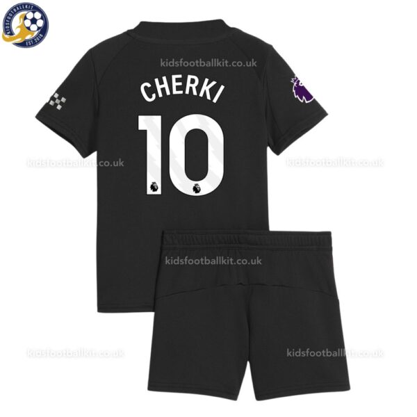 Man City CHERKI 10 Away Kids Football Kit 25_26 - back View
