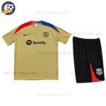 Barcelona Gold Training Kids Football Kit 2023/24 Short Sleeve (No Socks)
