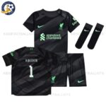 Liverpool Goalkeeper Black A.BECKER 1 Kids Football Kit 2023/24 Printed (With Socks)