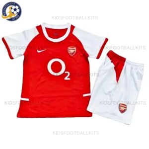 Retro Arsenal Home Kids Football Kit 02/04