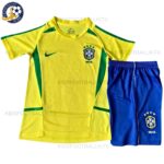 Retro Brazil Home Yellow Kids Football Kit 2002 (No Socks)