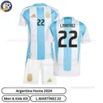 Argentina Argentina Home Men and Kids Football Kit 2024 – L.MARTÍNEZ 22Home Men and Kids Football Kit 2024 – L.MARTÍNEZ 22