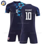 Croatia Away Kids Football Kit 2022 MODRIĆ 10 Printed (No Socks)