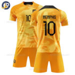 Netherlands Home Kids Football Kit 2022 MEMPHIS 10 Printed (No Socks)