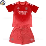 Real MaReal Madrid Goalkeeper Kids Kit 25_26-red-front viewdrid Goalkeeper Kids Kit 25_26-red-front view