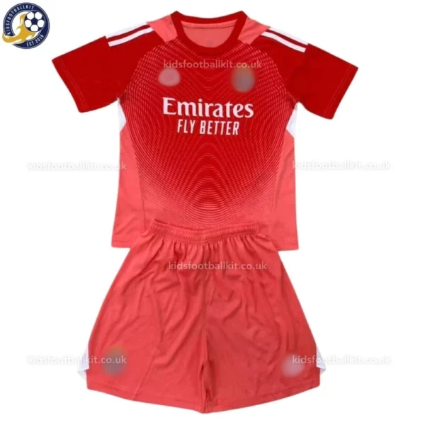 Real MaReal Madrid Goalkeeper Kids Kit 25_26-red-front viewdrid Goalkeeper Kids Kit 25_26-red-front view