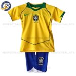 Retro Brazil Home Yellow Kids Football Kit 2004 (No Socks)