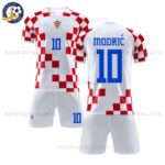 Croatia Home Kids Football Kit 2022 MODRIĆ 10 Printed (No Socks)