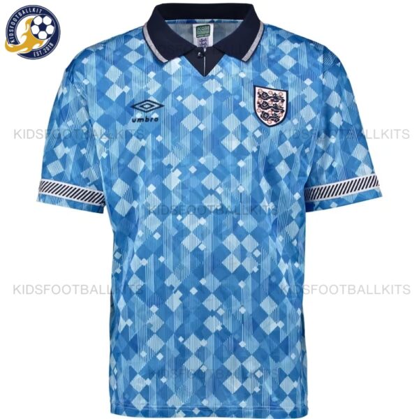 England Blue Men Football Shirt 1990