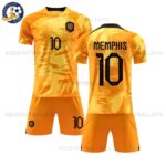 Netherlands Home Kids Football Kit 2022 MEMPHIS 10 Printed (No Socks)