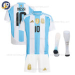 Argentina MESSI 10 Home White Short Kids Football Kit 2024
