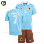 Belgium Away Kids Football Kit 2024 DE BRUYNE 7 Printed (No Socks)