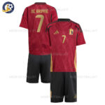 Belgium Home Kids Football Kit 2024 DE BRUYNE 7 Printed (No Socks)