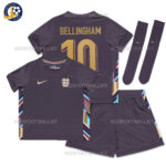England Away Junior Football Kit 2024 BELLINGHAM 10 Printed (With Socks)
