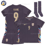 England Away Junior Football Kit 2024 KANE 9 Printed (With Socks)