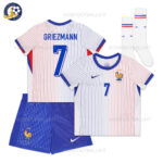 France Away Junior Football Kit 2024 GRIEZMANN 7 Printed (With Socks)