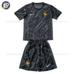 France Black Goalkeeper Junior Football Kit 2024 (No Socks)