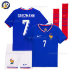 France Home Junior Football Kit 2 024 GRIEZMANN 7 Printed (With Socks)