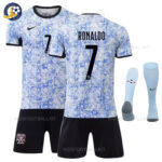 Portugal Away Kids Football Kit 2024 RONALDO 7 Printed (With Socks)