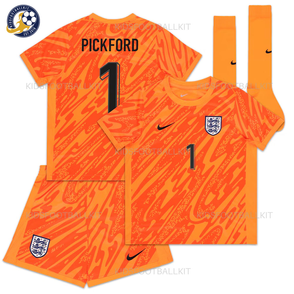 England Goalkeeper Kids Kit 2024/25 PICKFORD 1