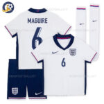 England Home Junior Football Kit 2024 MAGUIRE 6 Printed