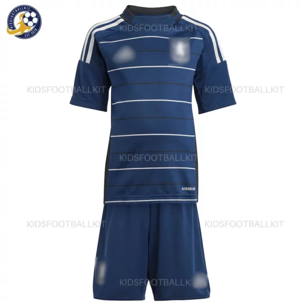 Aston Villa Third Kids Football Kit 2024/25 - front view- blur