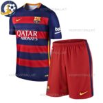 Retro Barcelona Home Kids Football Kit 2015/16 (No Socks)