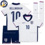 England Home Junior Football Kit 2024 BELLINGHAM 10 Printed (With Socks)