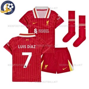 Liverpool Luis Díaz 7 Home Kids Football Kit 24/25