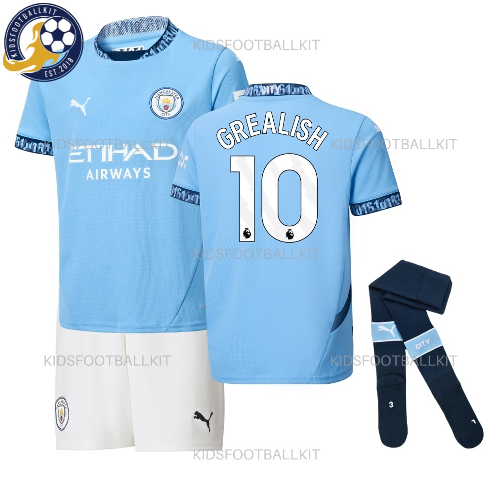 Manchester City Grealish 10 Home Kids Kit 2024/25
