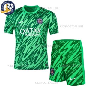 PSG Goalkeeper Green Kids Football Kit 24/25