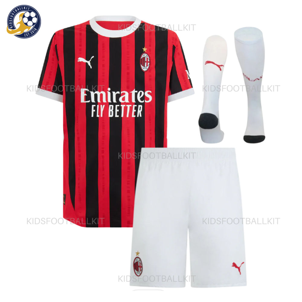 AC Milan Home Kids Football Kit 2024/25 (With Socks)