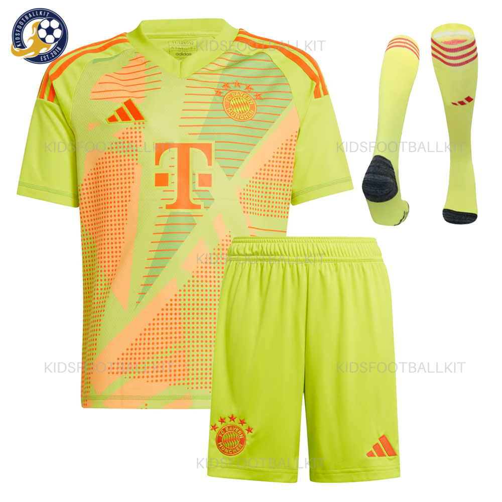 Bayern Munich Goalkeeper Kids Football Kit 2024/25 (With Socks)
