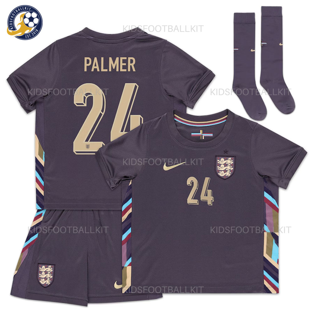England Away Junior Football Kit 2024 PALMER 24 Printed