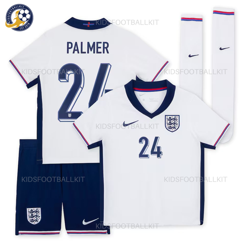 England Home Junior Football Kit 2024 PALMER 24 Printed