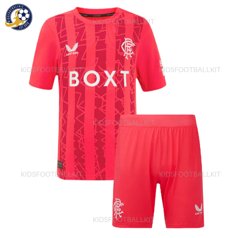 Rangers Red Goalkeeper Kids Football Kit 2024/25 (No Socks)
