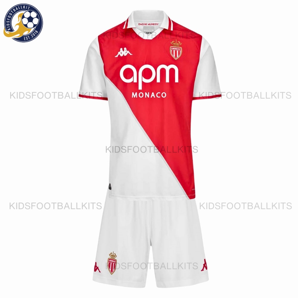 AS Monaco Home Kids Football Kit 2024/25 (No Socks)