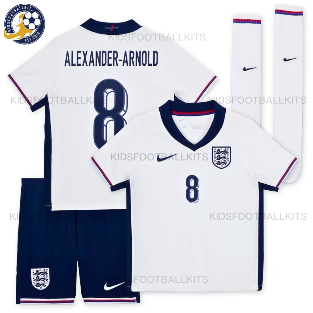 England Home Junior Football Kit 2024 ALEXANDER-ARNORD 8 Printed