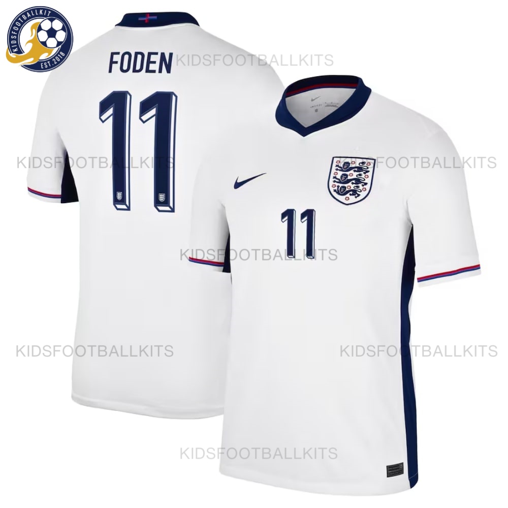 England Home Men Football Shirt 2024 FODEN 11 Printed