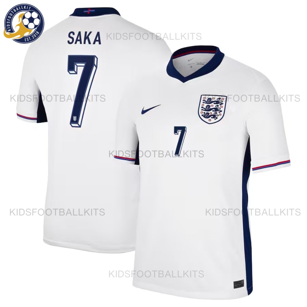 England Home Men Football Shirt 2024 SAKA 7 Printed