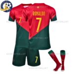 Portugal World Cup Kids Football Kit 2022 RONALDO 7 Printed(With Socks)