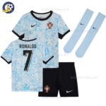 Portugal Away Kids Football Kit 2024 RONALDO 7 Printed (With Socks)