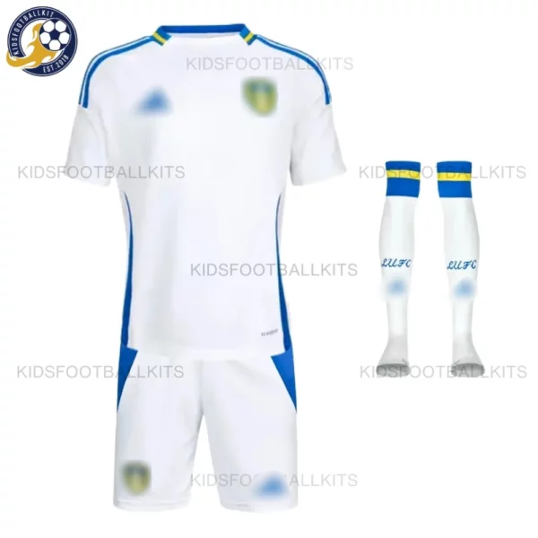 Leeds Utd Home Kids Football Kit 2024/25-blur