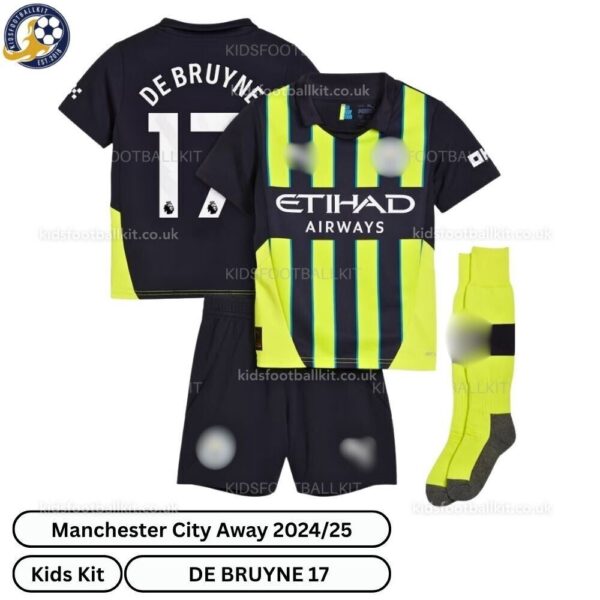 Manchester City Away Kids Football Kit 2024_25 – DE BRUYNE 17 (With Socks)-overview-b