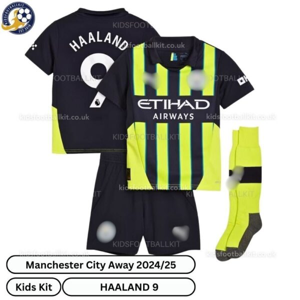 Manchester City Away Kids Football Kit 2024_25 – HAALAND 9-overview-b