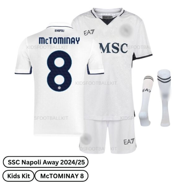 SSC Napoli Away Kids Football Kit 2024_25 – McTOMINAY 8 (With Socks)-over view-b