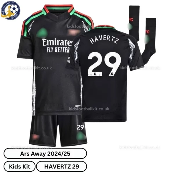 Arsen^_^aI Away Kids Football Kit 2024/25 – HAVERTZ 29 (With Socks) - blur