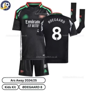 Arsen^_^aI Away Kids Football Kit 2024/25 – ØDEGAARD 8 (With Socks) - blur