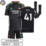 Arsen^_^aI Away Kids Football Kit 2024/25 – RICE 41 (With Socks) - blur