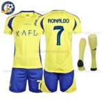 Al Nassr RONALDO 7 Home Football Kit for Men and Kids 2024/25 Printed (With Socks)